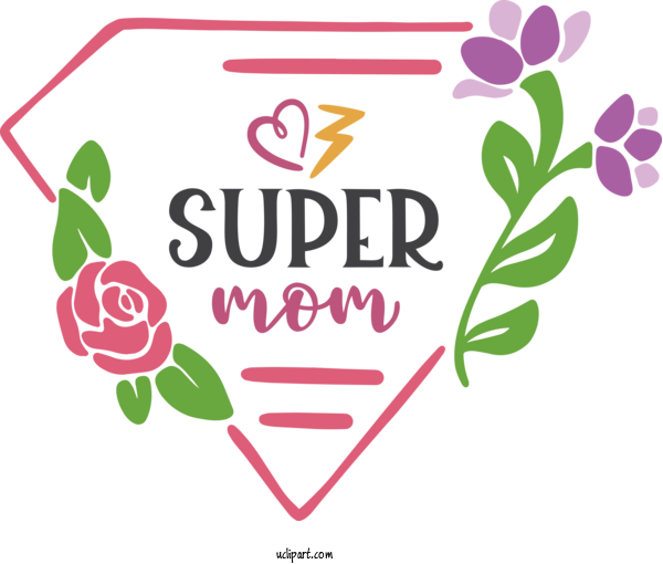 Free Holidays Mother's Day Sticker Text For Mothers Day Clipart Transparent Background