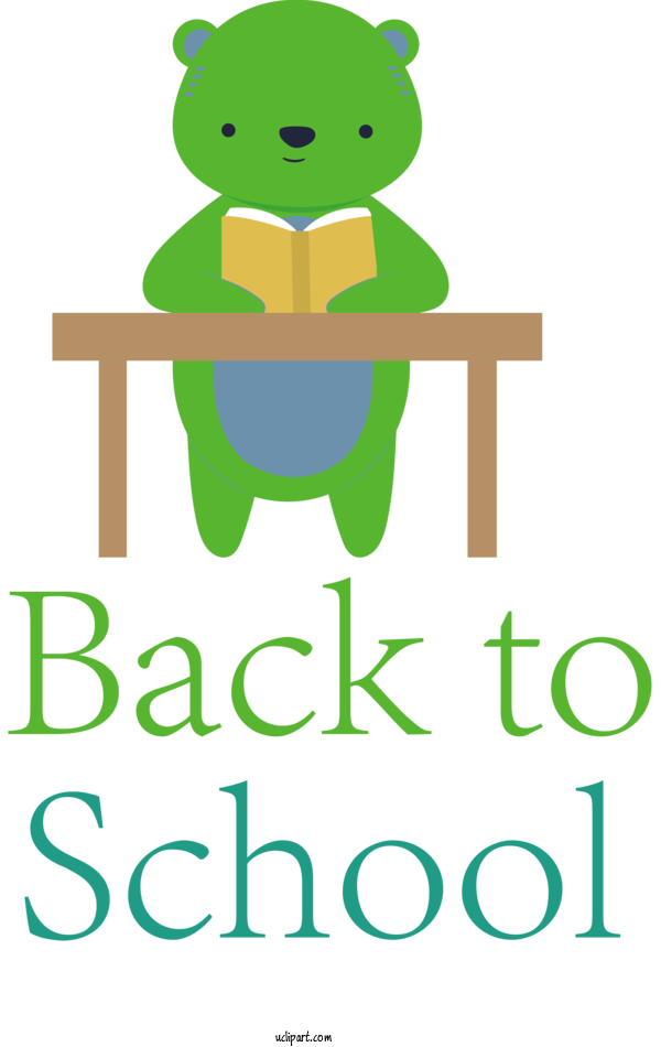 Free School Logo Cartoon Green For Back To School Clipart Transparent Background
