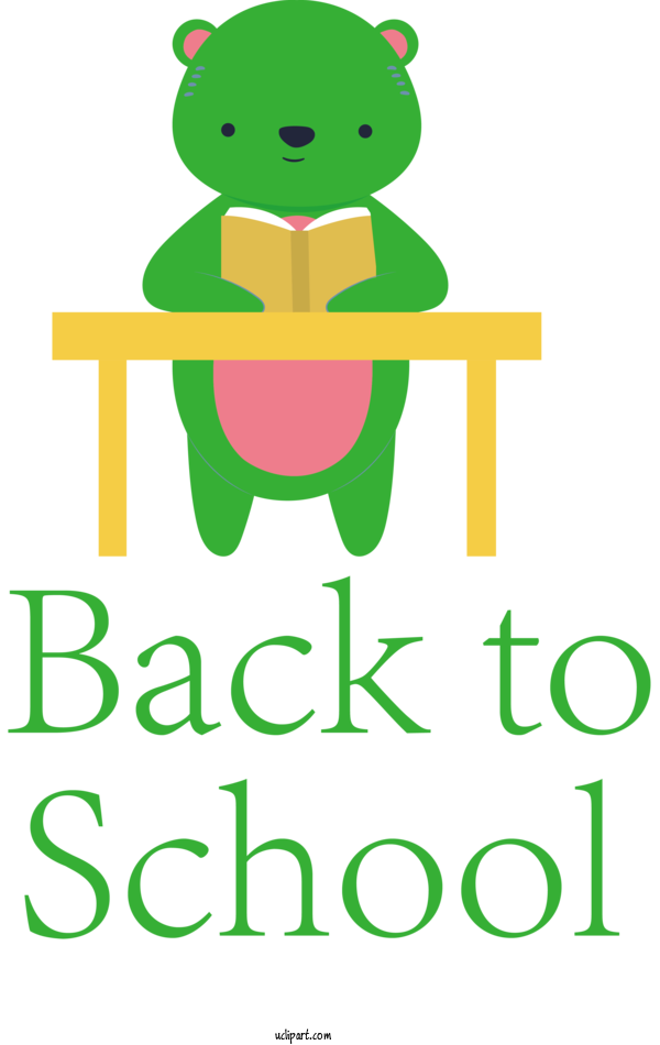 Free School Logo Cartoon Green For Back To School Clipart Transparent Background