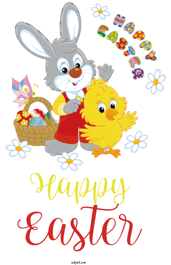 Free Holidays Easter Bunny Rabbit Easter Basket For Easter Clipart Transparent Background
