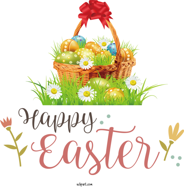 Free Holidays Easter Basket Gift Basket For Easter Clipart Transparent Background