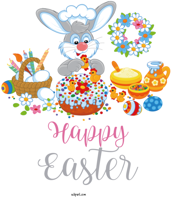 Free Holidays Cartoon Easter Bunny Poster For Easter Clipart Transparent Background