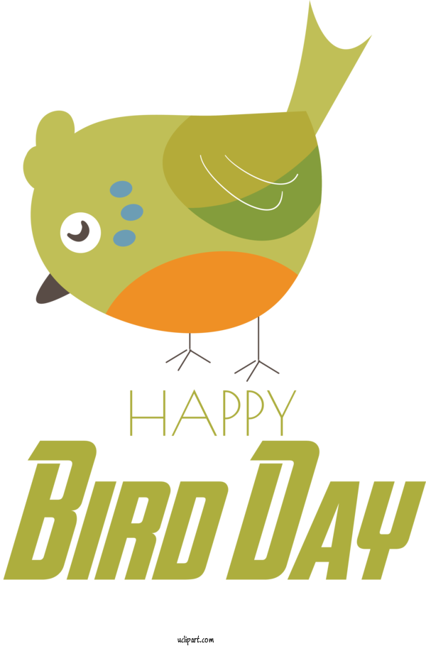 Free Holidays Cartoon Logo Green For International Bird Day Clipart Transparent Background