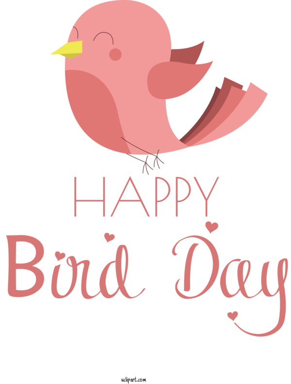 Free Holidays Birds Greeting Card Logo For International Bird Day Clipart Transparent Background