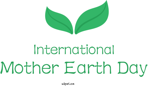 Free Holidays Logo Leaf Green For International Mother Earth Day Clipart Transparent Background