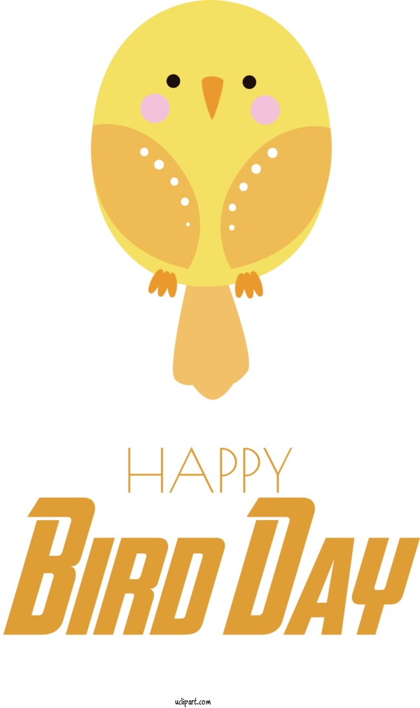 Free Holidays Cartoon Logo Yellow For International Bird Day Clipart Transparent Background