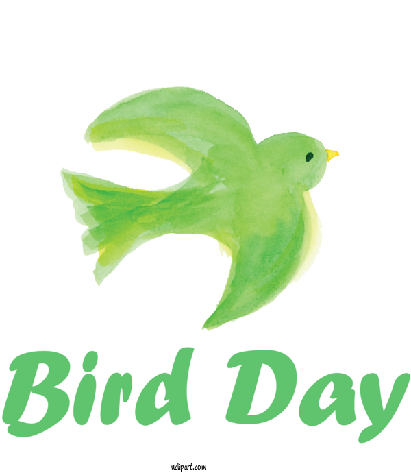 Free Holidays Birds Leaf Beak For International Bird Day Clipart Transparent Background