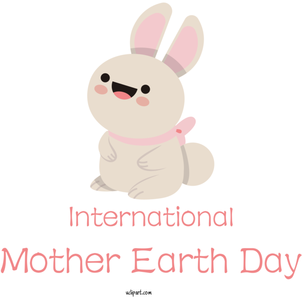 Free Holidays Hares Easter Bunny Cartoon For International Mother Earth Day Clipart Transparent Background