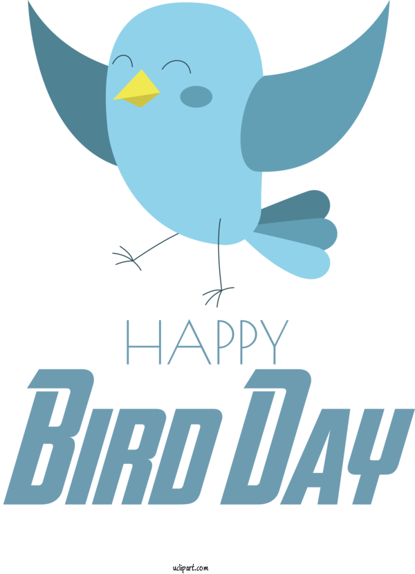 Free Holidays Birds Logo Text For International Bird Day Clipart Transparent Background
