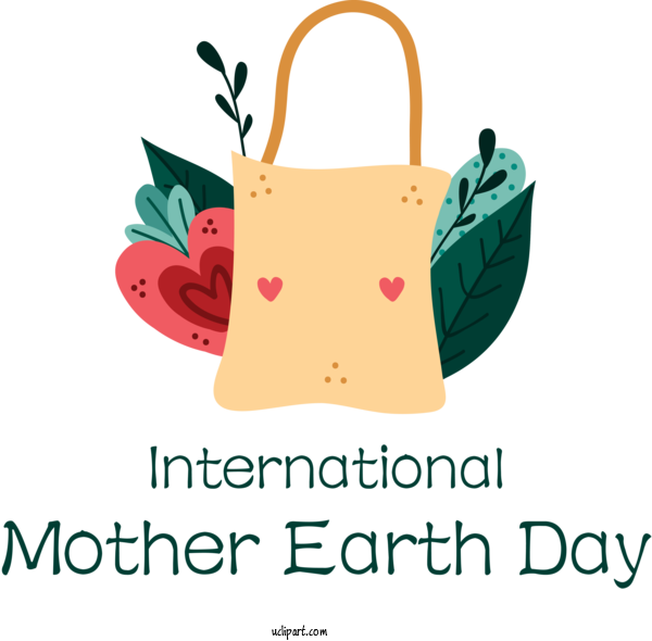 Free Holidays Handbag Design Logo For International Mother Earth Day Clipart Transparent Background