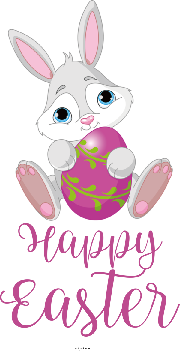 Free Holidays Easter Bunny Hares Design For Easter Clipart Transparent Background