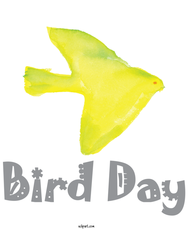 Free Holidays Logo Font Yellow For International Bird Day Clipart Transparent Background