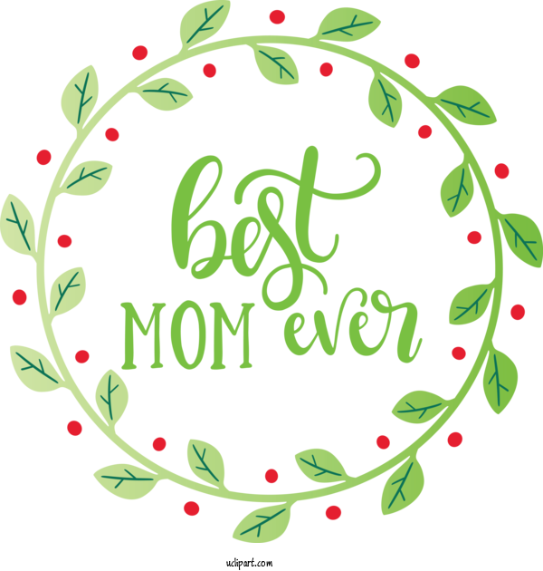 Free Holidays	 Floral Design Green Hand Painted For Mothers Day Clipart Transparent Background