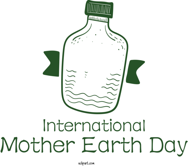 Free Holidays Glass Bottle Logo Bottle For International Mother Earth Day Clipart Transparent Background