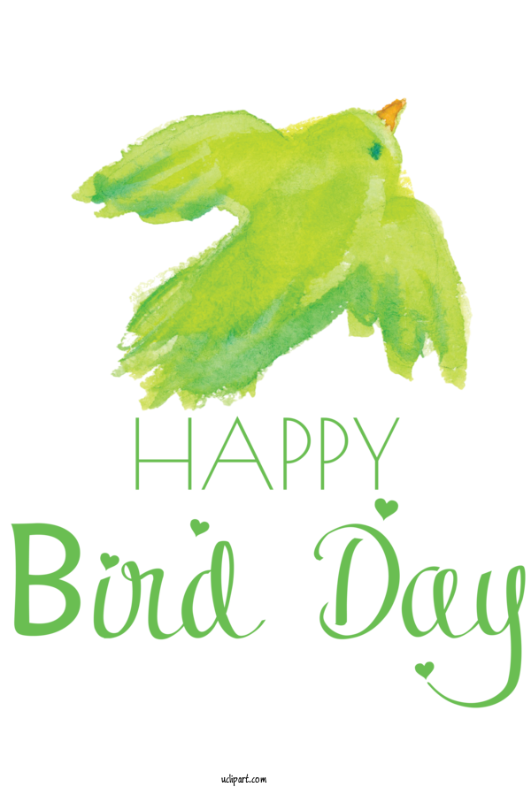 Free Holidays Leaf Logo Font For International Bird Day Clipart Transparent Background