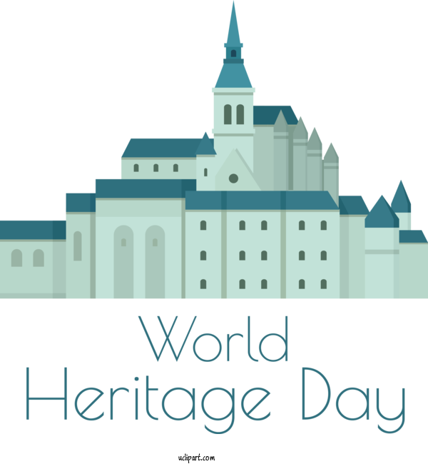Free Holidays Logo Façade Font For World Heritage Day Clipart Transparent Background