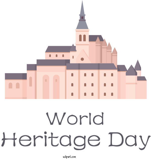 Free Holidays Logo Façade Font For World Heritage Day Clipart Transparent Background