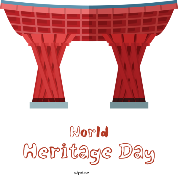 Free Holidays Garden Furniture Red Line For World Heritage Day Clipart Transparent Background