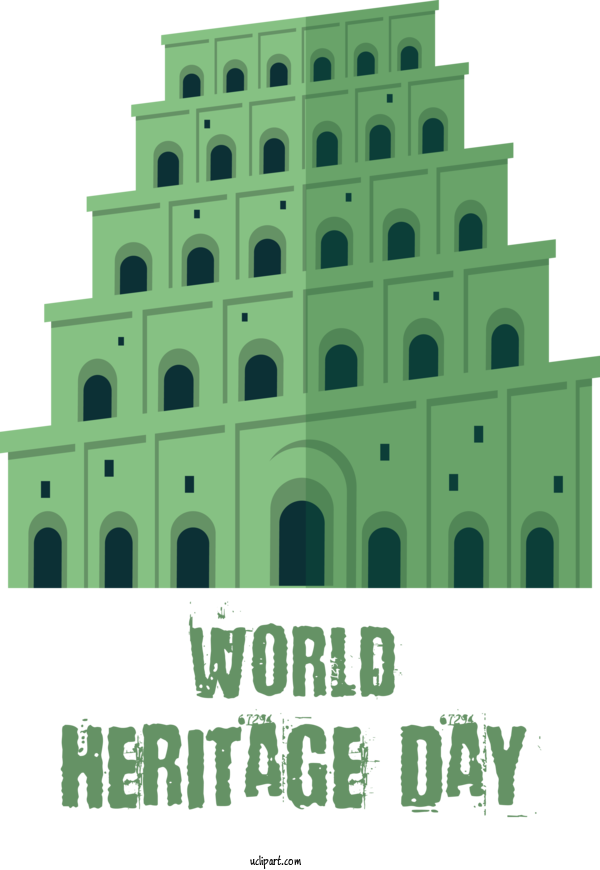 Free Holidays Logo Font Green For World Heritage Day Clipart Transparent Background