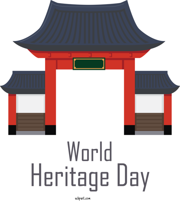 Free Holidays Design Chinese Architecture Logo For World Heritage Day Clipart Transparent Background