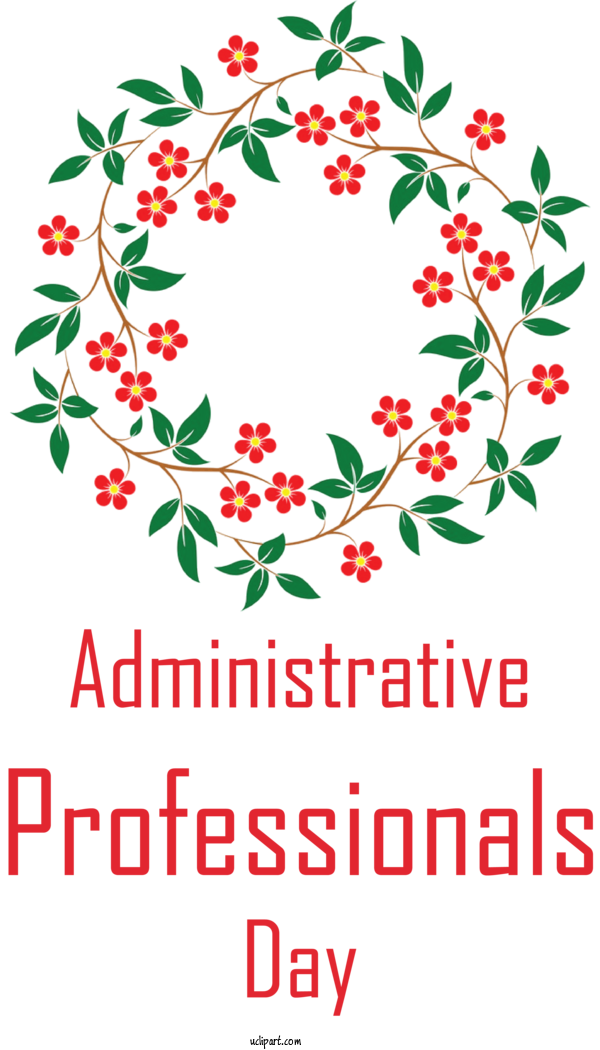 Free Holidays Design Floral Design Leaf For Admin Day Clipart Transparent Background