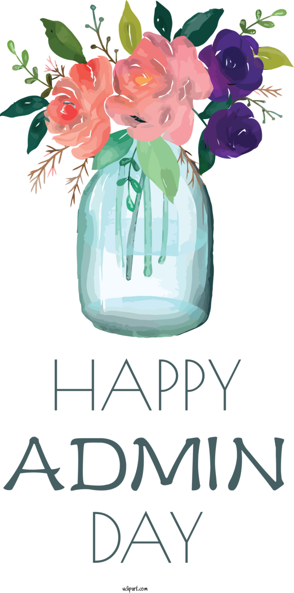 Free Holidays Flower Floral Design New Year For Admin Day Clipart Transparent Background