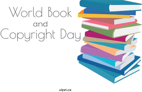 Free Holidays Book Design Design Text For World Book And Copyright Day Clipart Transparent Background
