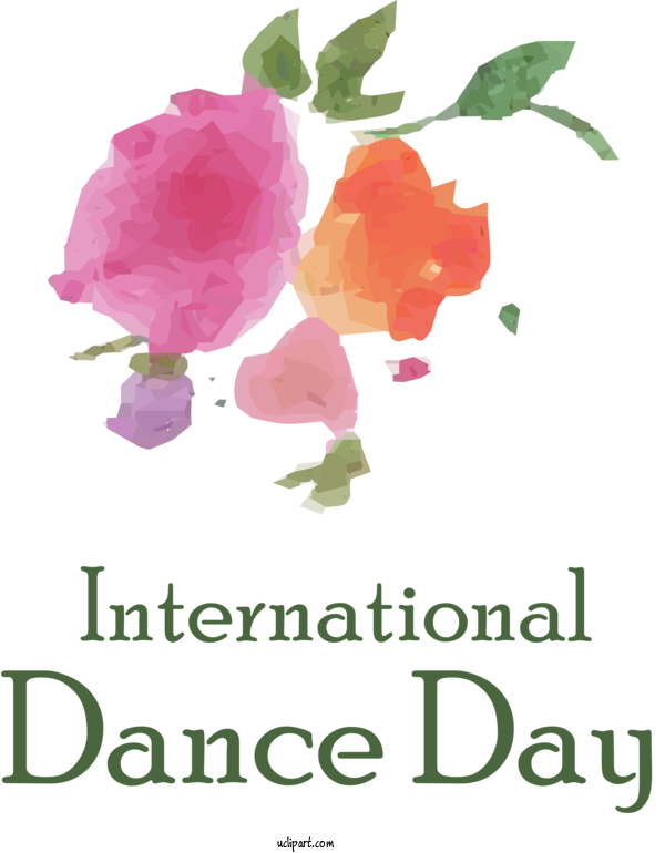 Free Holidays Floral Design Cut Flowers Petal For International Dance Day Clipart Transparent Background
