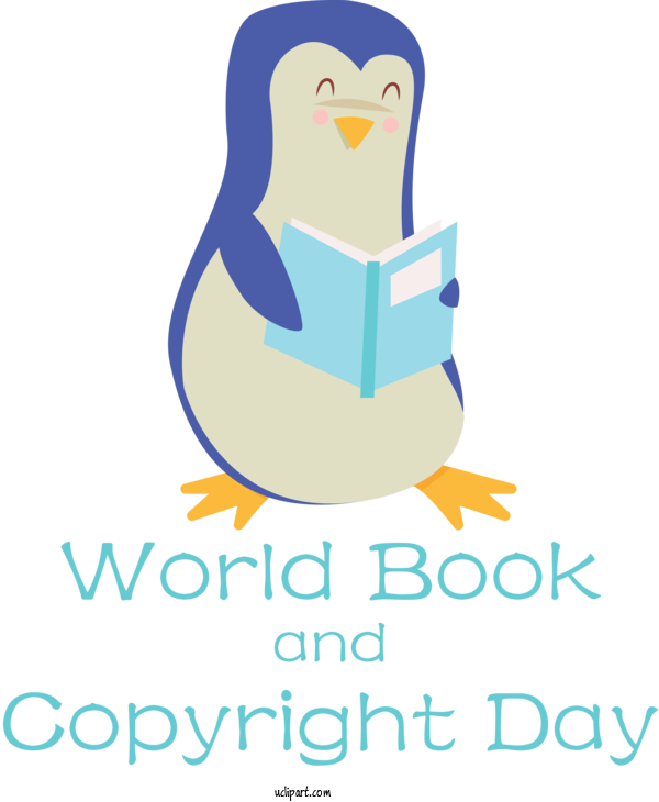 Free Holidays Penguins Logo Birds For World Book And Copyright Day Clipart Transparent Background
