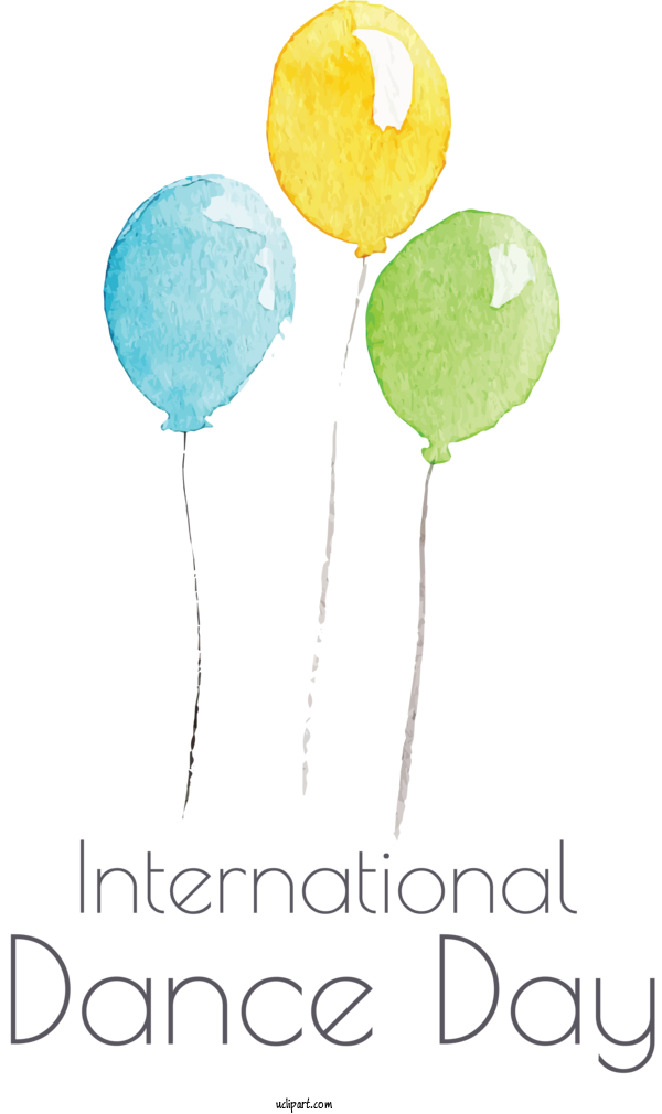 Free Holidays Balloon Meter Font For International Dance Day Clipart Transparent Background