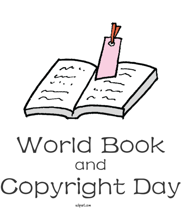 Free Holidays Design Cartoon Black And White For World Book And Copyright Day Clipart Transparent Background