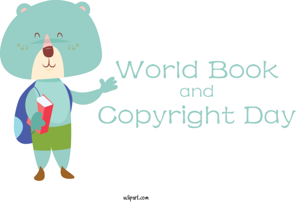 Free Holidays Cartoon Logo Character For World Book And Copyright Day Clipart Transparent Background