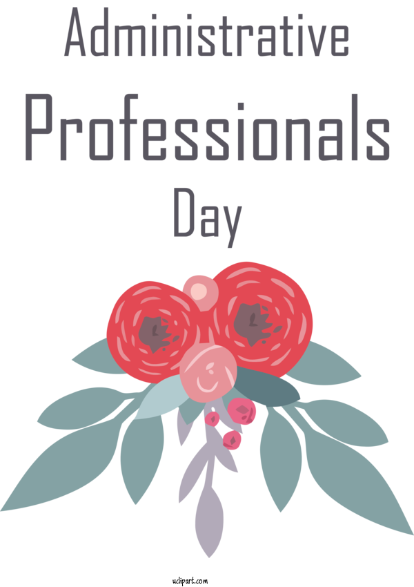 Free Holidays Flower Design Cartoon For Admin Day Clipart Transparent Background