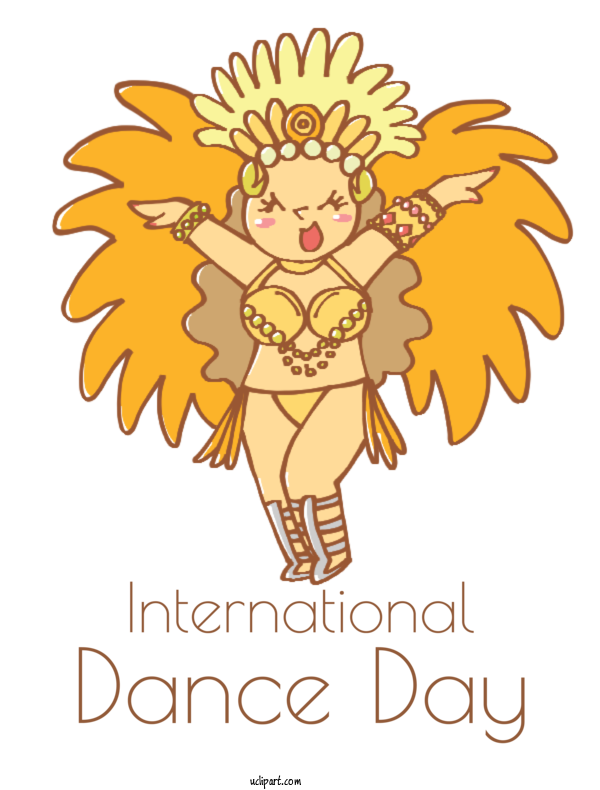 Free Holidays Flower Cartoon Character For International Dance Day Clipart Transparent Background