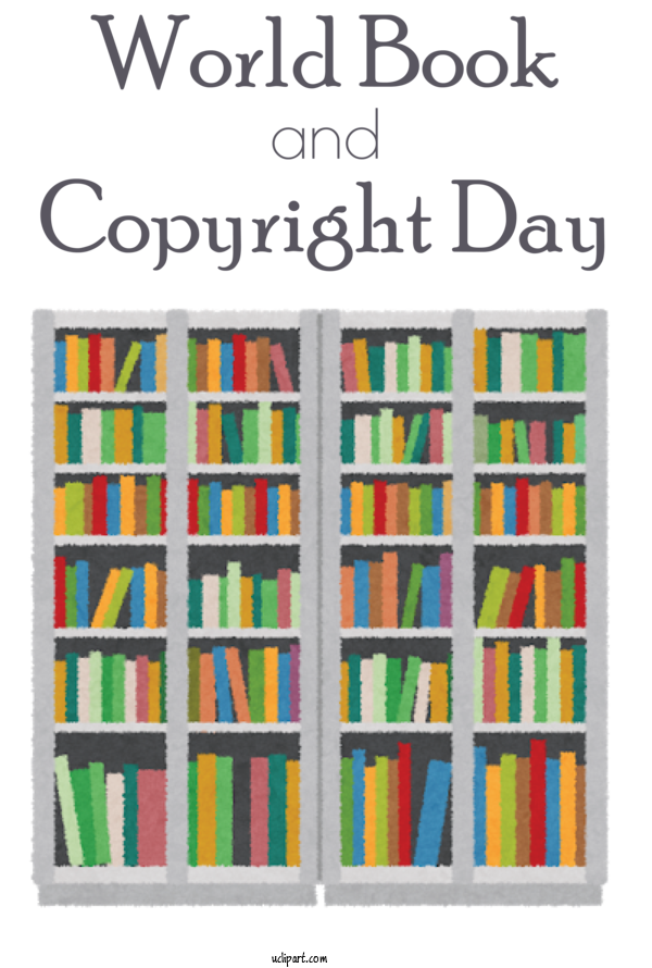 Free Holidays Bookcase Shelf Furniture For World Book And Copyright Day Clipart Transparent Background