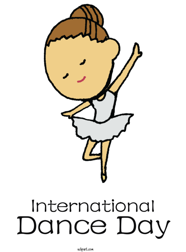 Free Holidays Cartoon Black And White Character For International Dance Day Clipart Transparent Background