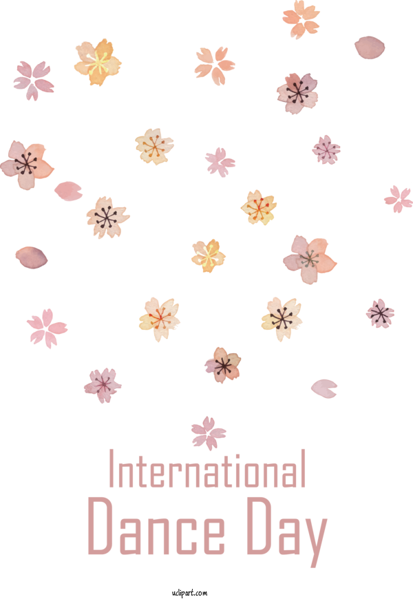 Free Holidays Design Petal Flower For International Dance Day Clipart Transparent Background