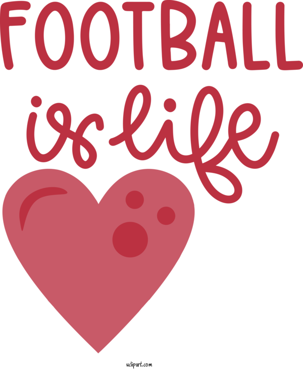 Free Sports Heart Line Valentine's Day For Football Clipart Transparent Background