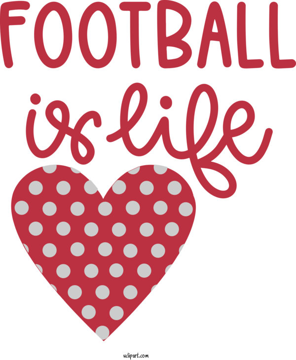 Free Sports Design Heart Red For Football Clipart Transparent Background