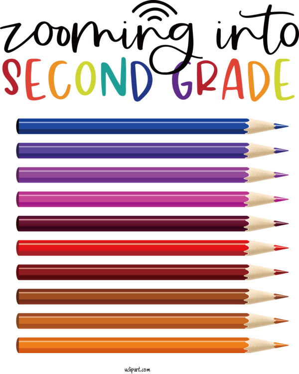 Free School Pencil Line Font For Back To School Clipart Transparent Background
