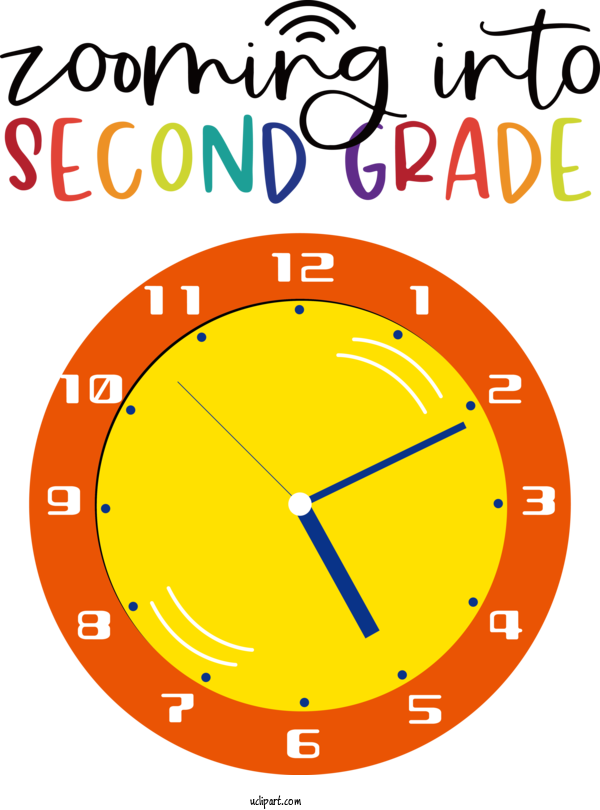 Free School Yellow Clock Line For Back To School Clipart Transparent Background
