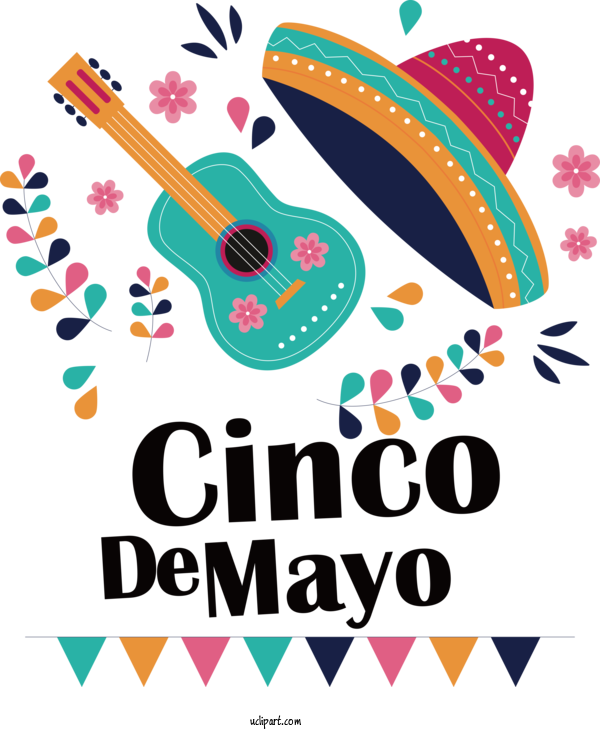 Free Holidays Guitar Accessory Design Logo For Cinco De Mayo Clipart Transparent Background