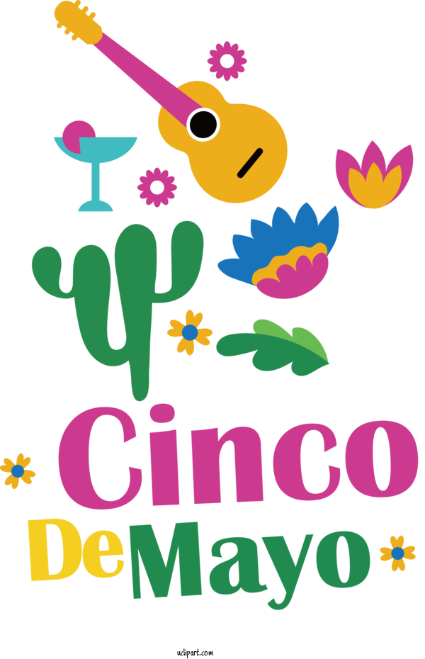 Free Holidays Flower Design Text For Cinco De Mayo Clipart Transparent Background