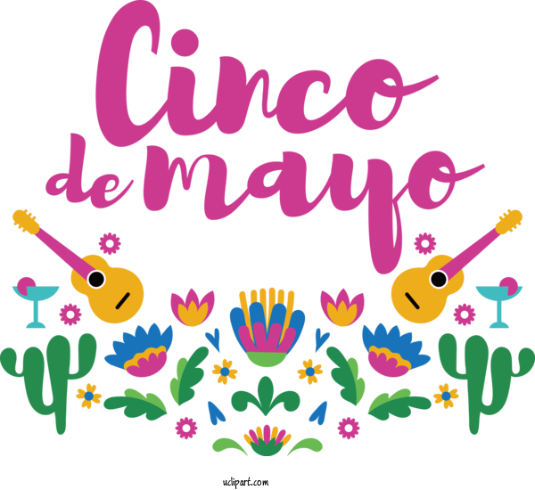 Free Holidays Flower Line Petal For Cinco De Mayo Clipart Transparent Background