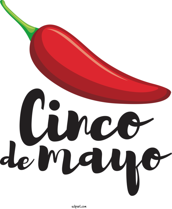 Free Holidays Chili Pepper Tabasco Pepper Logo For Cinco De Mayo Clipart Transparent Background