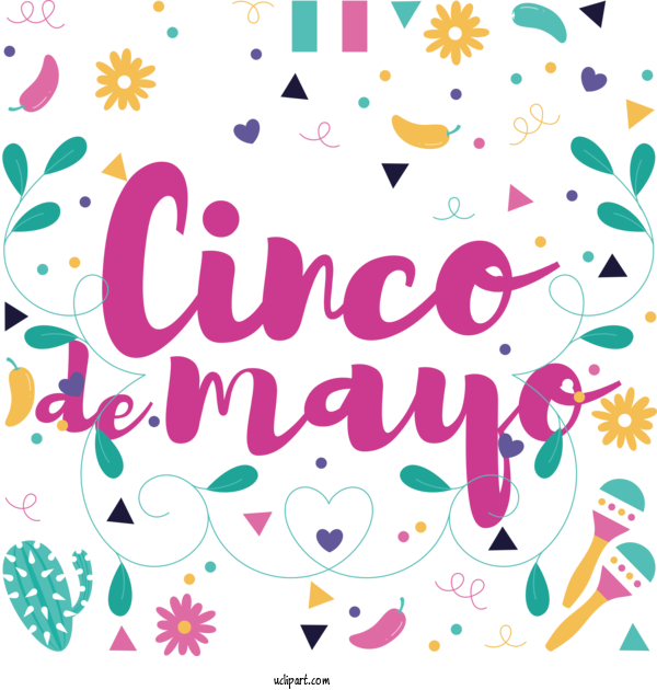 Free Holidays Design Floral Design Line For Cinco De Mayo Clipart Transparent Background