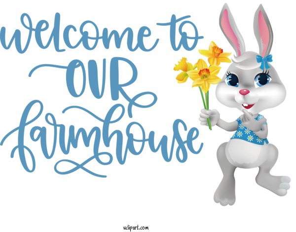 Free Buildings Hares Easter Bunny Cartoon For Farmhouse Clipart Transparent Background