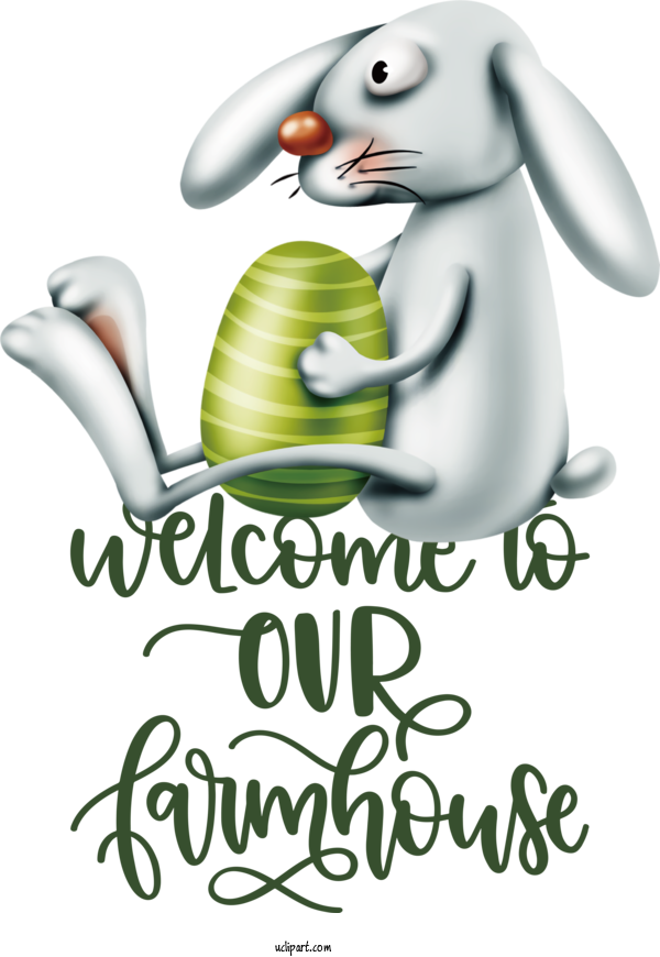 Free Buildings Hares Easter Bunny Cartoon For Farmhouse Clipart Transparent Background