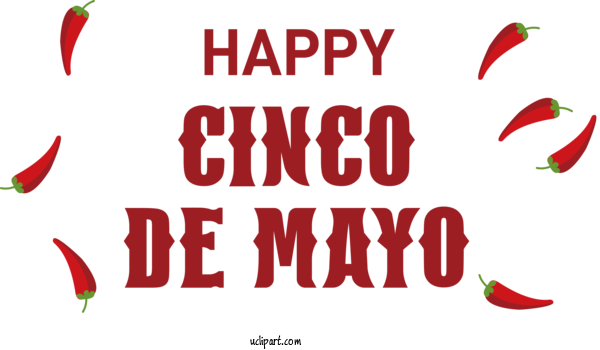Free Holidays Tabasco Pepper Bird's Eye Chili Logo For Cinco De Mayo Clipart Transparent Background