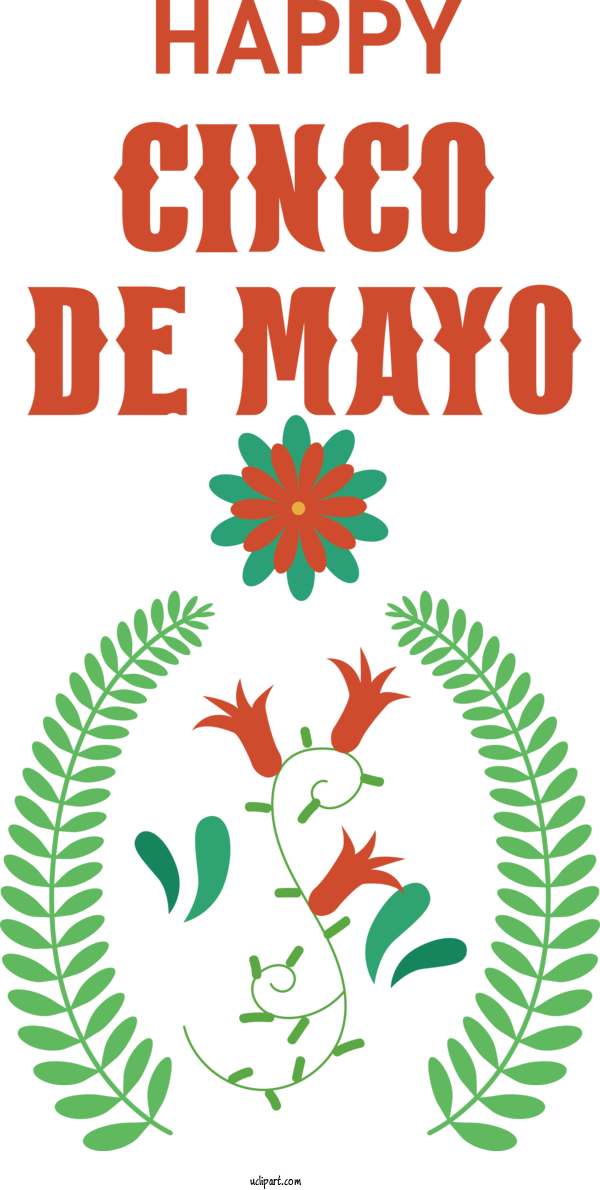 Free Holidays Floral Design Design Leaf For Cinco De Mayo Clipart Transparent Background